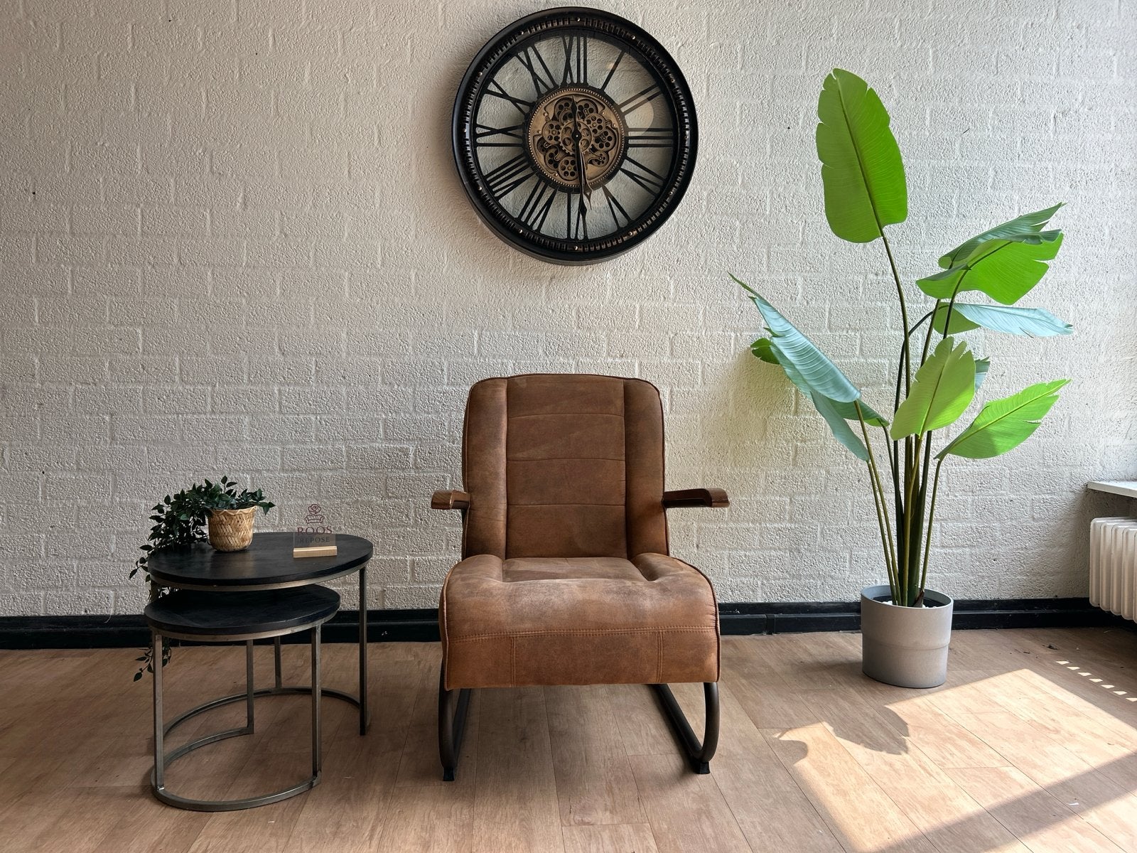 Fauteuil Ivar Cognac | Industriële Design Fauteuil |Topstaat, Ophalen, Minder dan 75 cm, Luxe, Zo goed als nieuw
