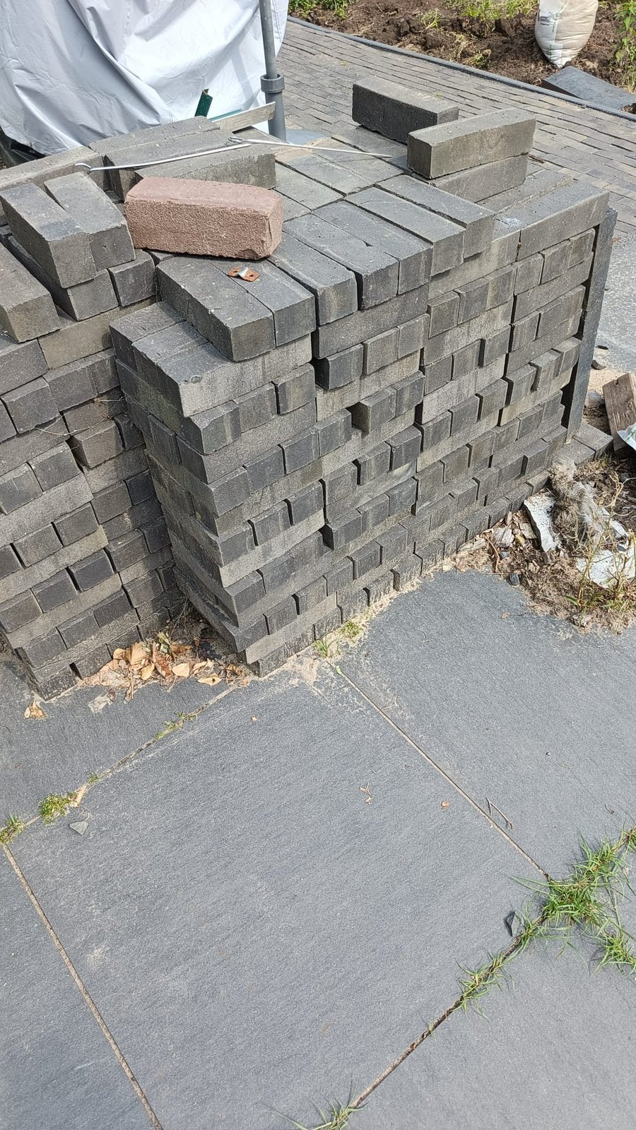 Antraciet straatklinkers, Ophalen, Zo goed als nieuw, Beton, Klinkers