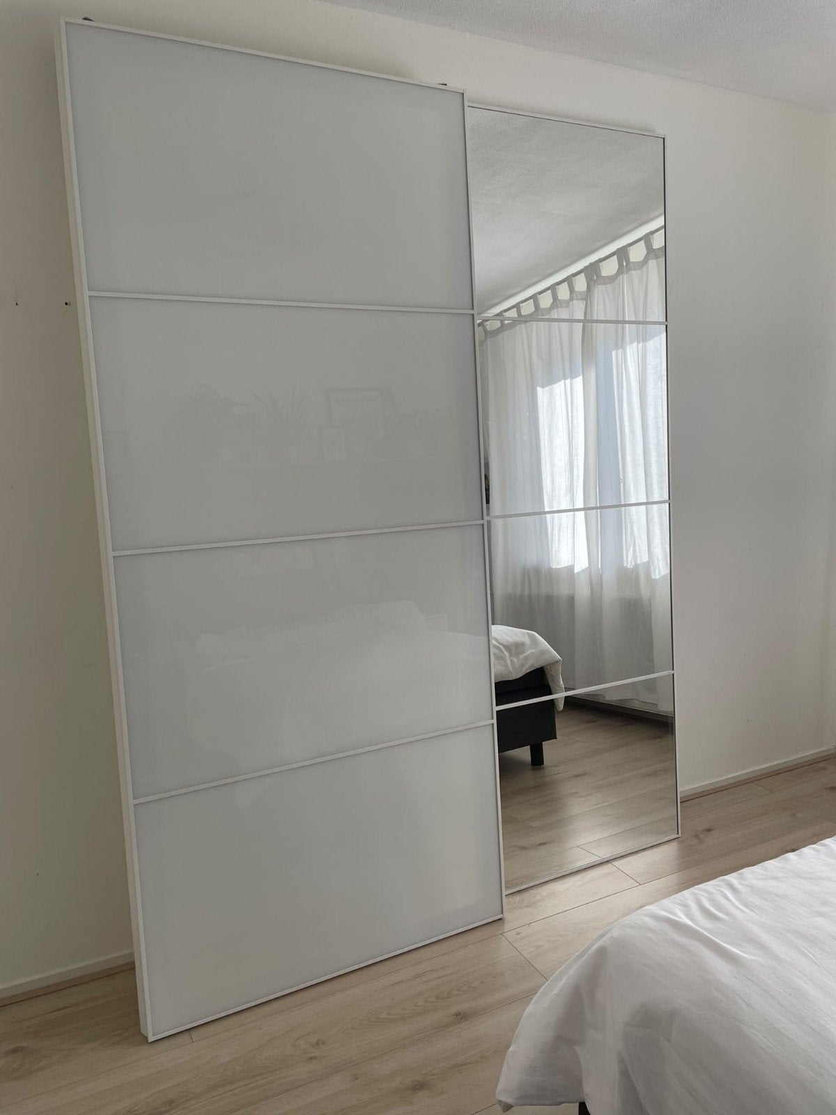IKEA Pax Schuifdeuren (Melkglas & Spiegel) 236x100cm, Ophalen, 200 cm of meer, 150 tot 200 cm, Met deur(en)