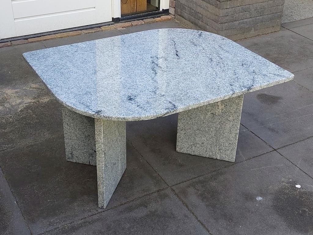 Salontafel graniet Teardrop / Druppel grijs gemeleerd 70x90, Ophalen, Overige materialen, 50 tot 100 cm, 50 tot 100 cm