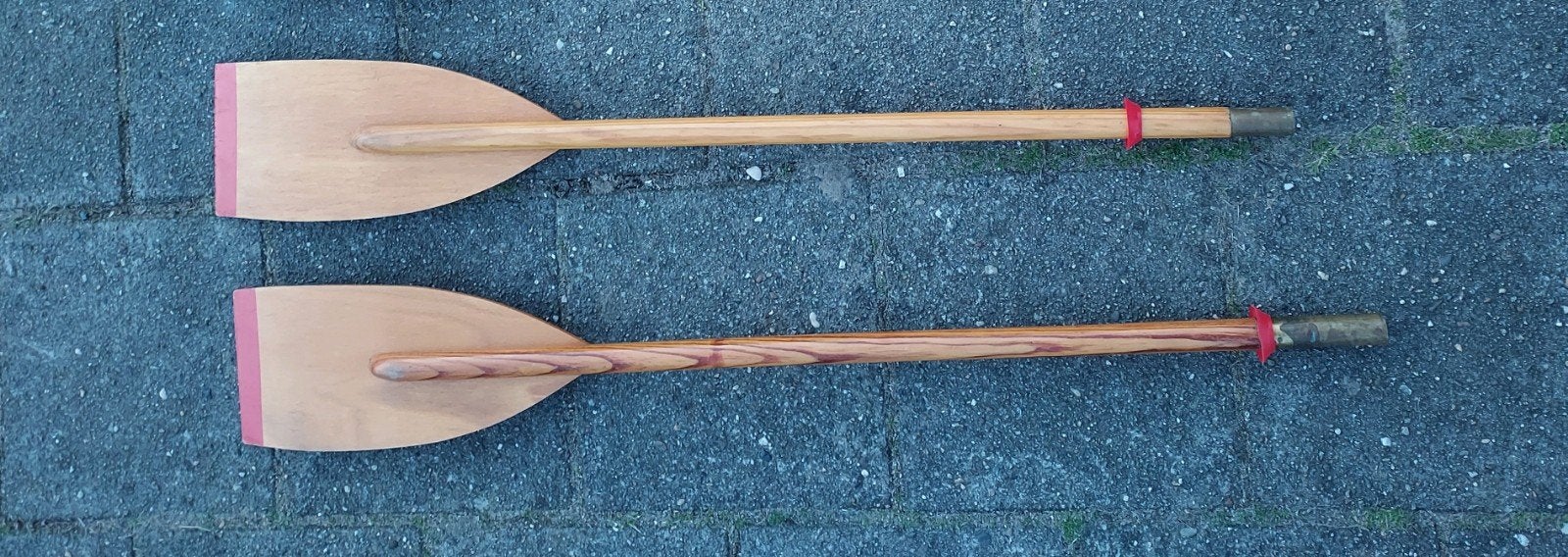 2 vintage houten peddels, kunnen aan elkaar tot 1, Ophalen of Verzenden