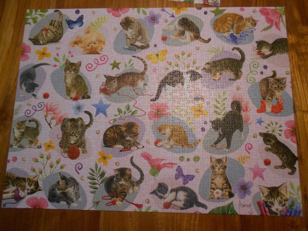 puzzel Franciens katten "Lets play", Ophalen, 500 t/m 1500 stukjes, Gebruikt, Legpuzzel