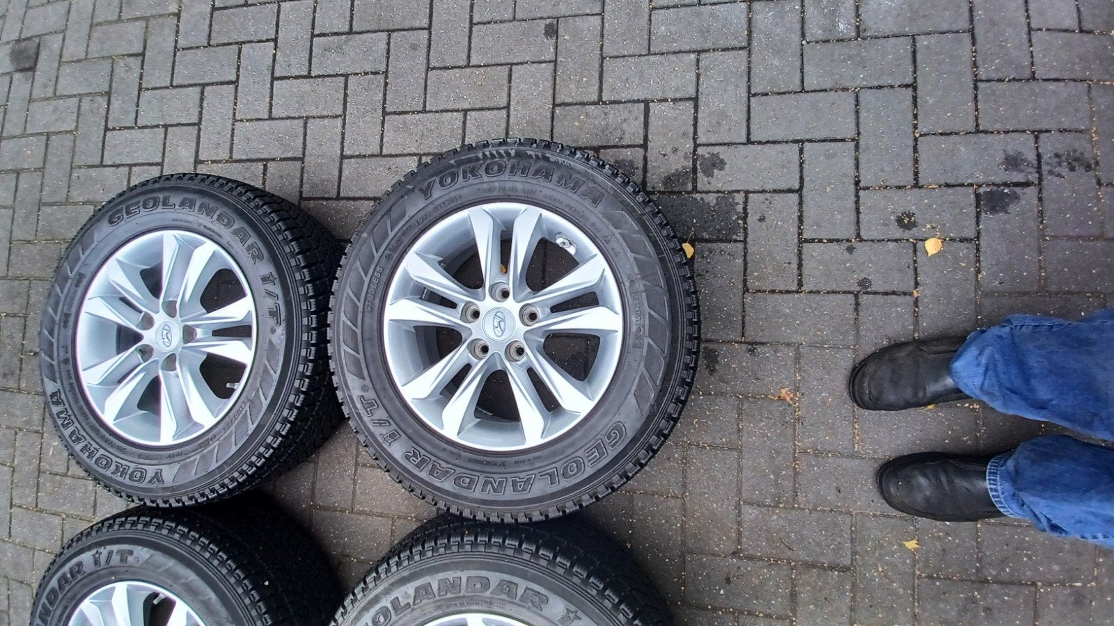 all-season hyundai ix35 tpms sportvelgen 215 70 16 5x114.3, Auto-onderdelen, Ophalen, 16 inch, Banden en Velgen, All Season