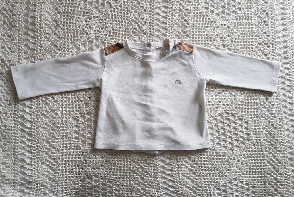 Burberry Baby longsleeve schouderpatches 80, Verzenden, Zo goed als nieuw, Jongetje of Meisje, Overige typen
