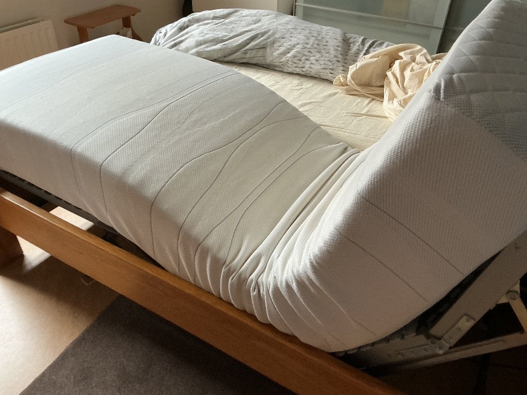 Elektrische bed 140x200, Ophalen, Verstelbaar, Beige, Tweepersoons