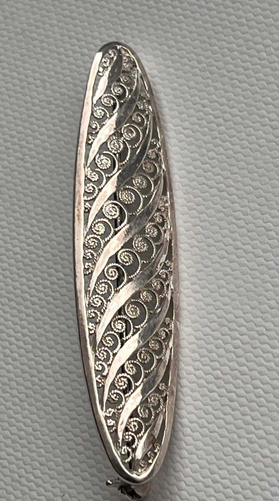 Vintage Filigraan broche zilver, Ophalen of Verzenden, Zo goed als nieuw, Zilver