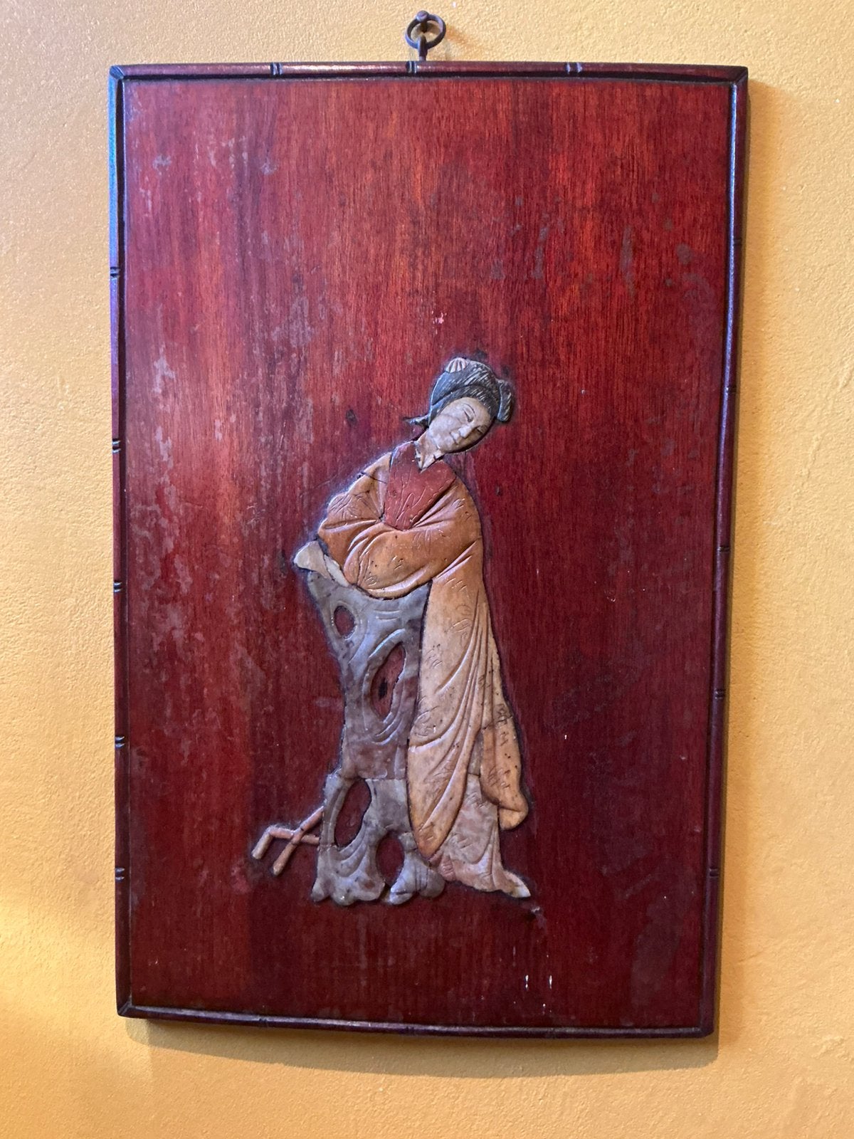 Oud houten wandbord ❤️ met Japanse Geisha, Ophalen of Verzenden