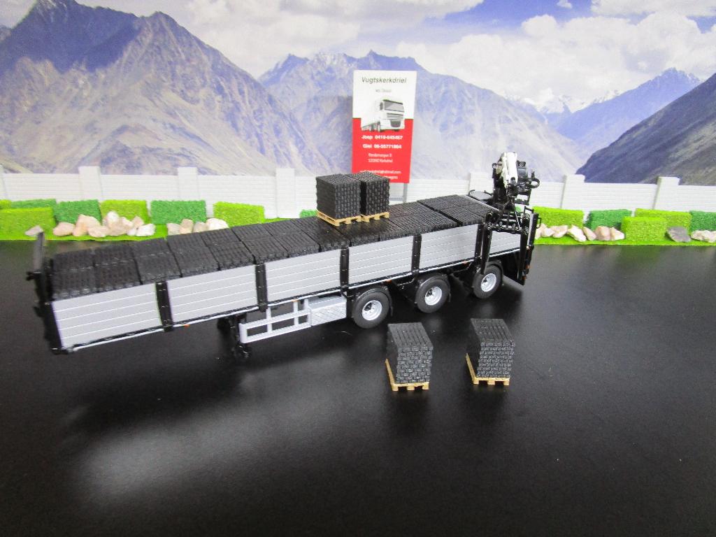 Lading Stenen Zwart "Ex Wsi Oplegger, Zie Omschrijving", Hobby en Vrije tijd, Modelauto's | 1:50, Ophalen, Nieuw, Bus of Vrachtwagen