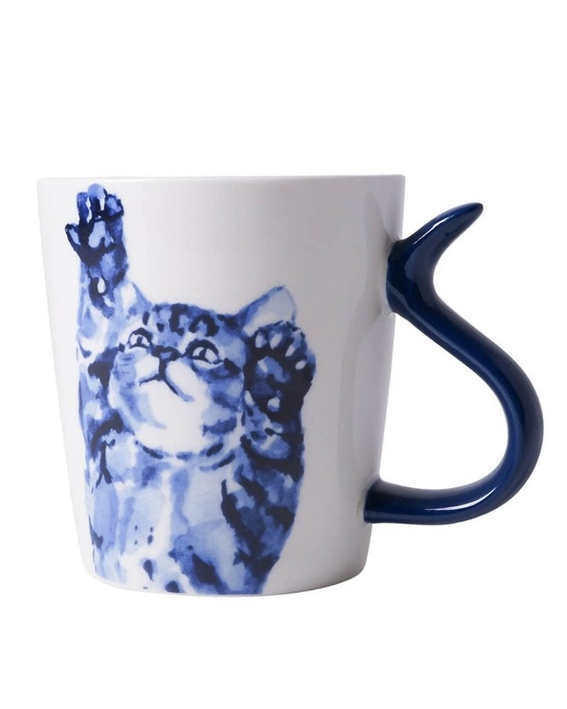 Heinen Delfts Blauw mok Kattenstaart Ontdekken 300 ml, Overige merken, Delftsblauw, Porselein, Heinen Delfts Blauw