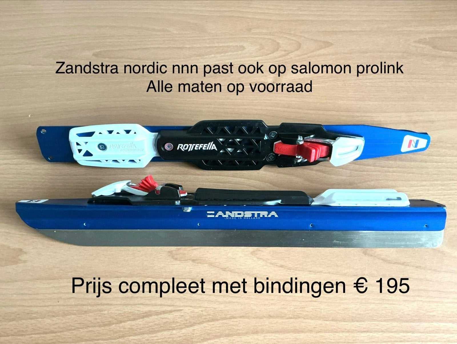 Zandstra Nordic NNN clicknoorijzers met bindingen, Klapschaats, Zandstra, Onbekend, Nieuw