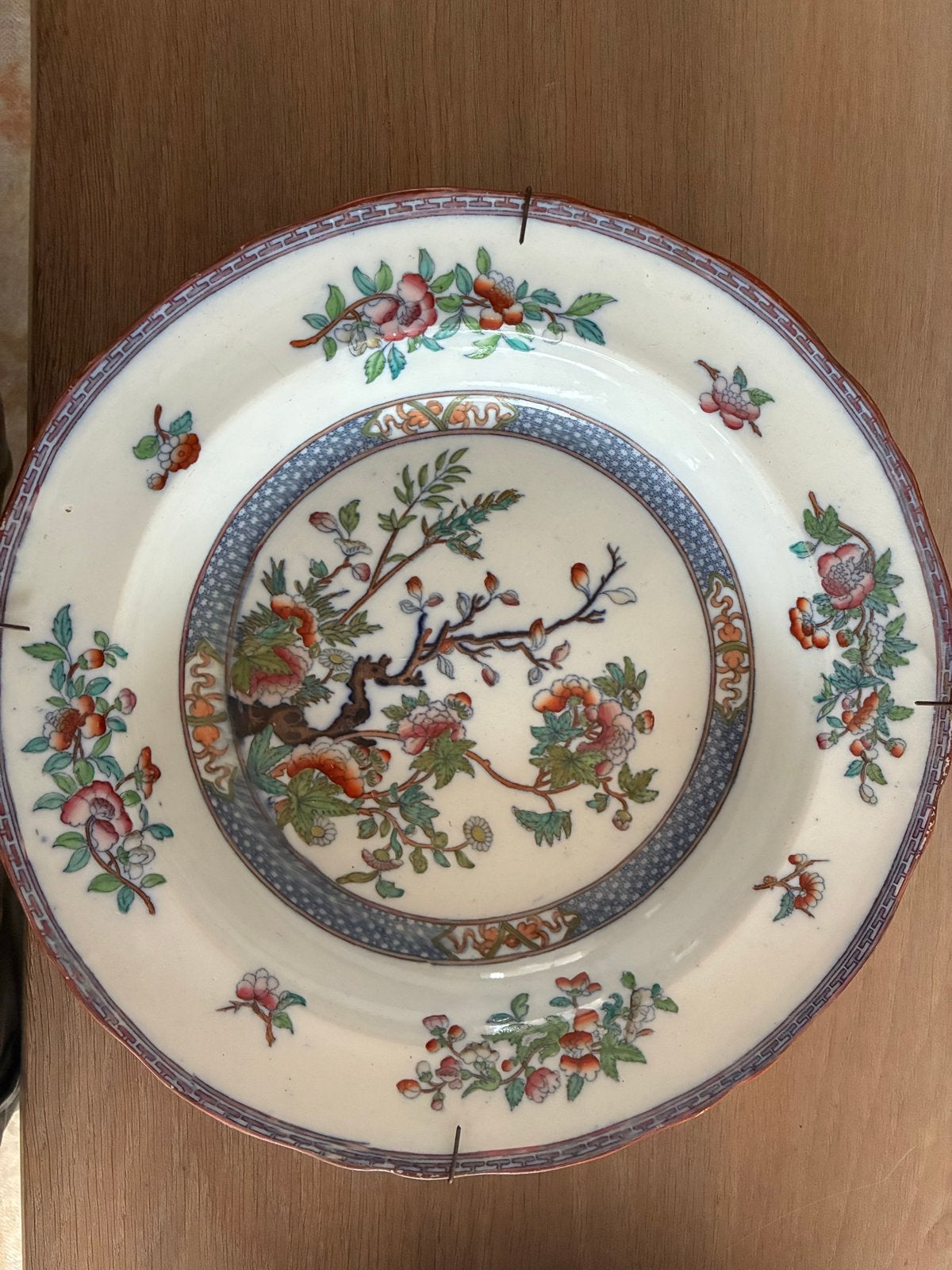 Antiek Minton Bord met Oosters Patroon (1845-1861), Ophalen of Verzenden