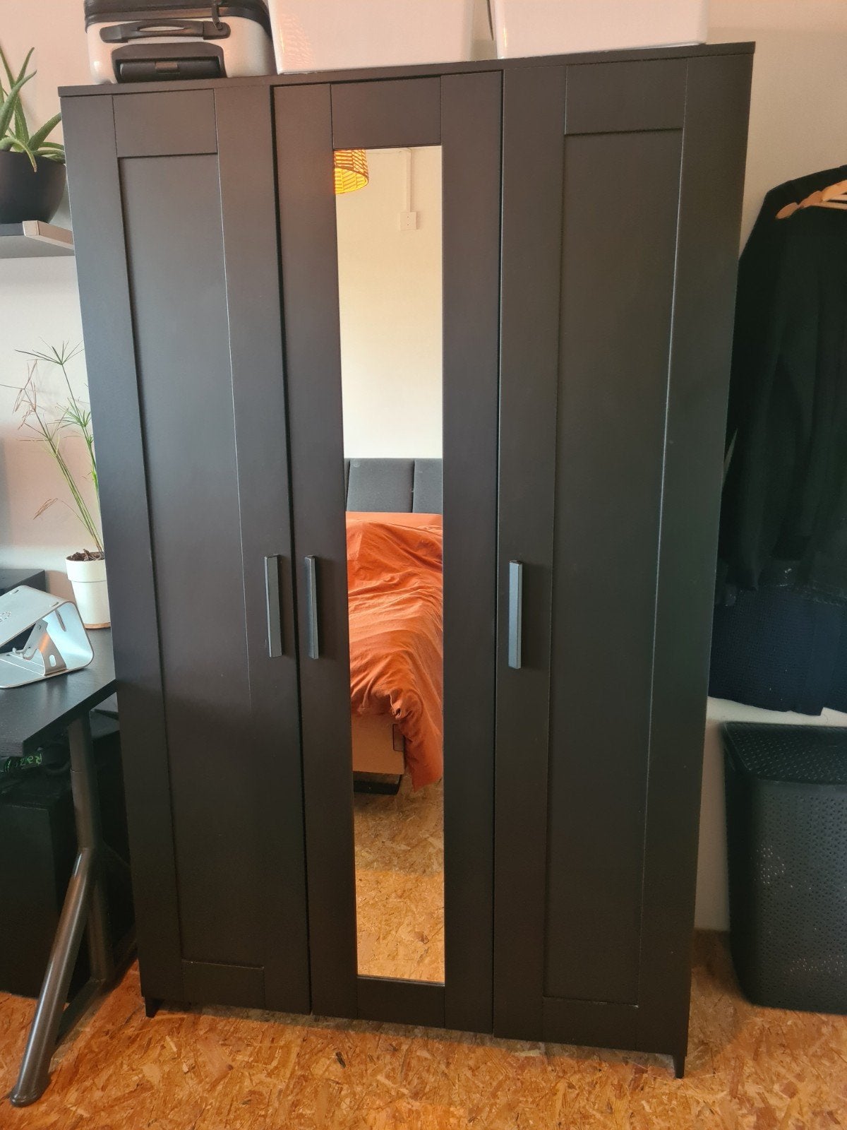 Kledingkast IKEA Brimnes 3 deuren zwart, Ophalen, Met deur(en), Gebruikt, 100 tot 150 cm