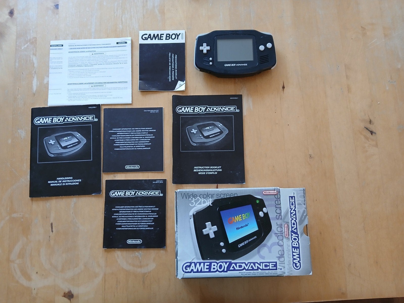 Nintendo Game Boy Advance (AGB-001) met doos en boekjes, Spelcomputers en Games, Spelcomputers | Nintendo Game Boy, Ophalen of Verzenden