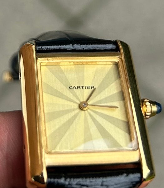 Cartier tank, Sieraden, Tassen en Uiterlijk, Overige merken, Leer, Staal, Polshorloge