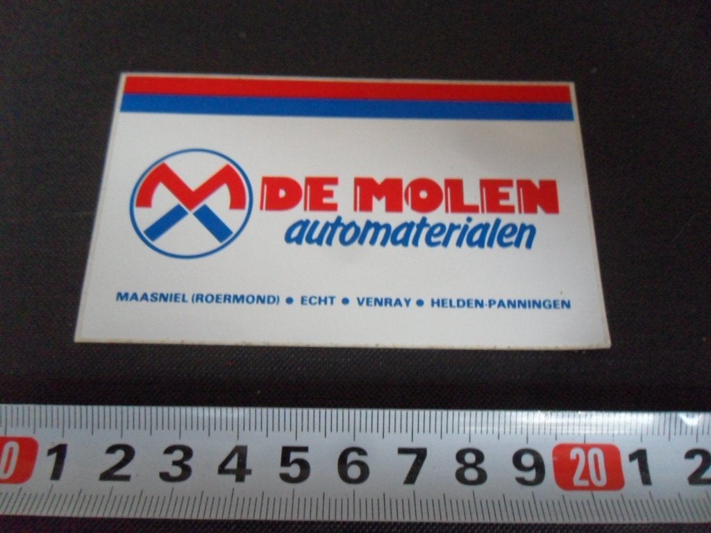 sticker DE MOLEN automaterialen Maasniel Roermond Echt Venra, Ophalen of Verzenden, Zo goed als nieuw