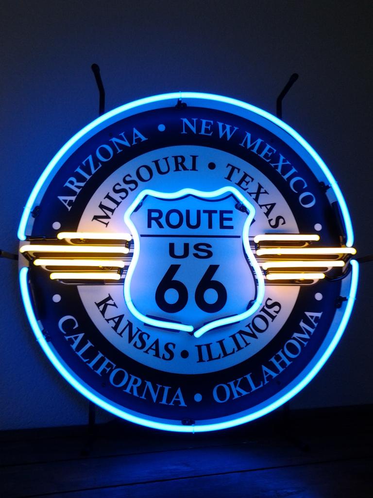ROUTE 66 neon lamp , div. neonverlichting fifties sixties, Verzamelen, Merken en Reclamevoorwerpen, Ophalen, Zo goed als nieuw