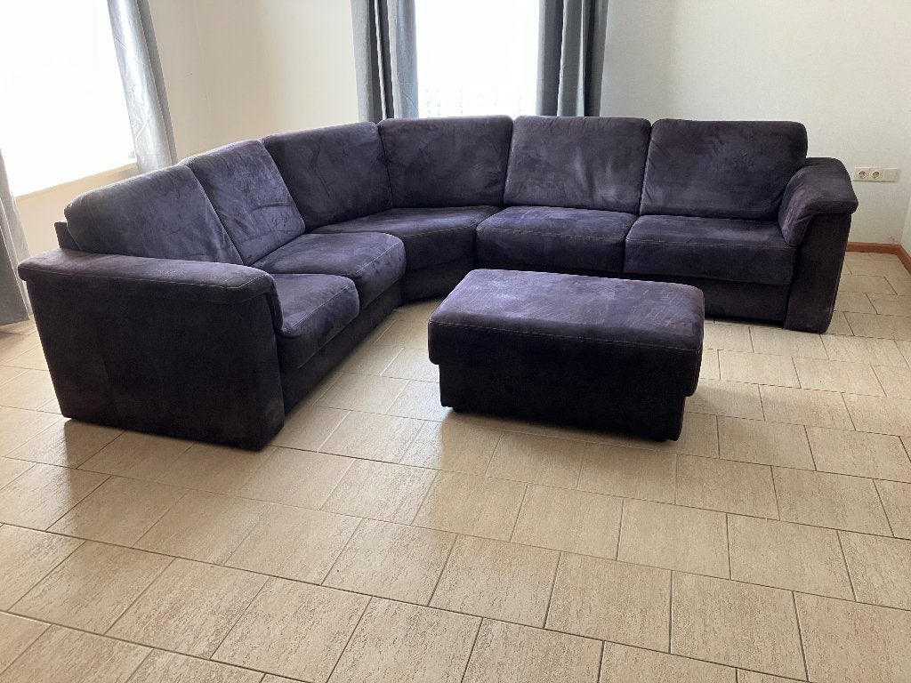 Hoekbank met losse hocker, Ophalen, 250 tot 300 cm, Gebruikt, Hoekbank