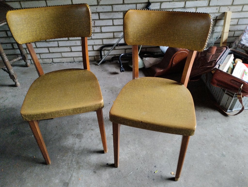 Vintage houten café/ restaurantstoelen, Ophalen, Gebruikt, Bruin, Eén