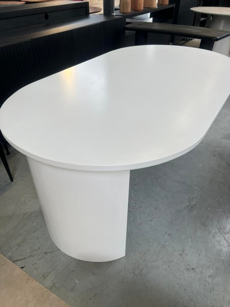 Eettafel deens ovaal wit 180cm hout, Info@savoireinteriors.com, Savoire, 150 tot 200 cm, Ovaal