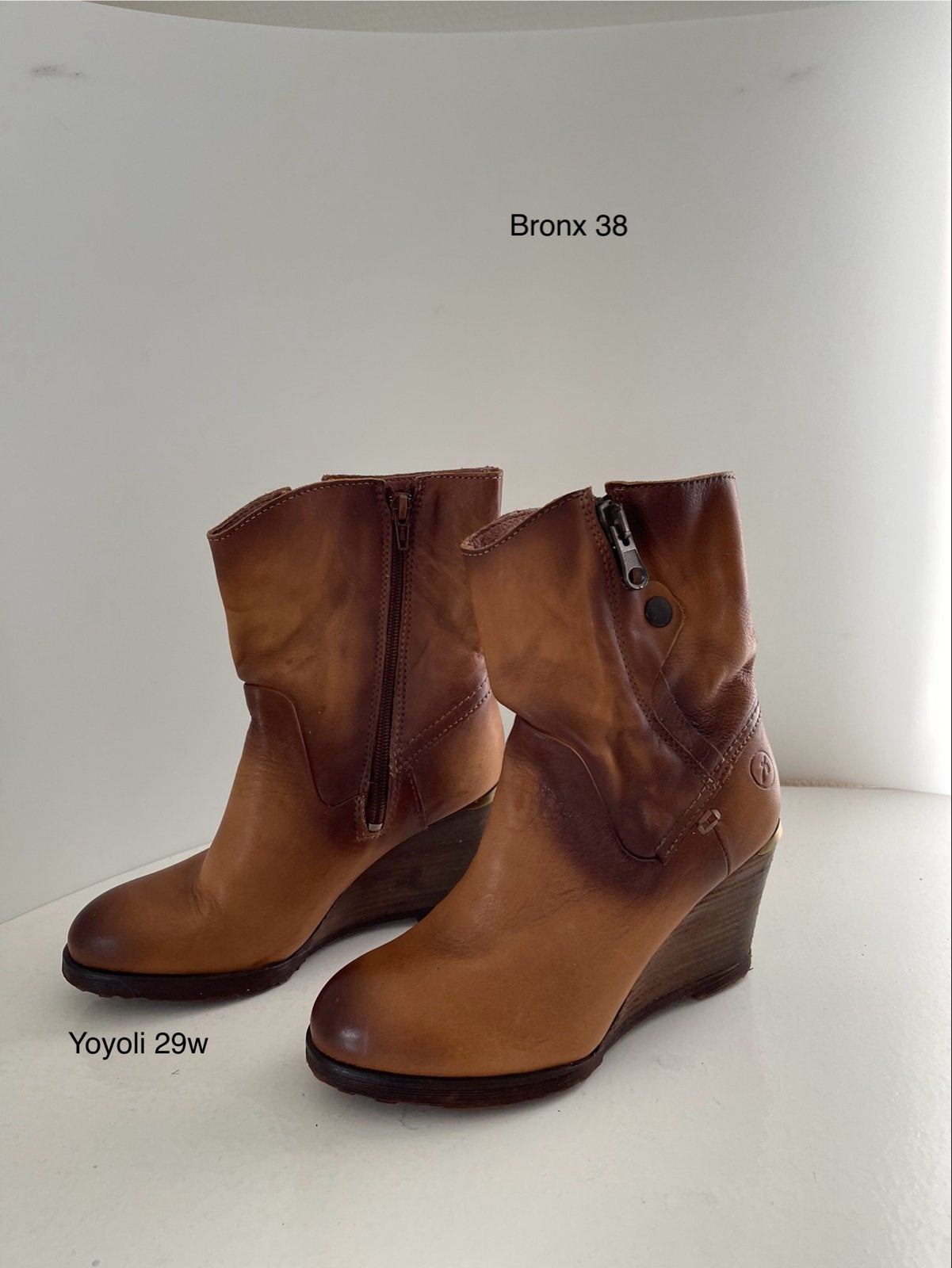 29W) Bronx 38 enkellaarzen met sleehak bruin, Bruin, Lage of Enkellaarzen, Ophalen of Verzenden, Zo goed als nieuw