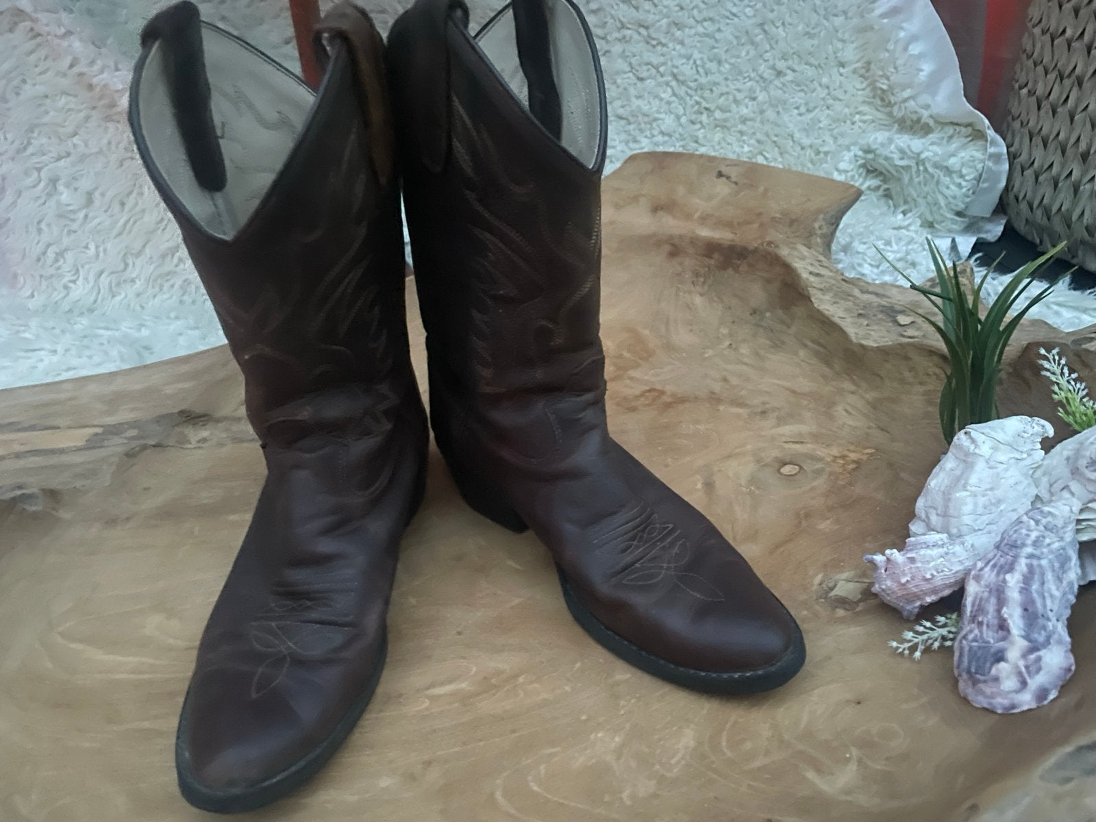 Old West Cowboylaarzen - Bruin Leer - Maat 30, Gebruikt, Meisje, Ophalen of Verzenden, Laarzen