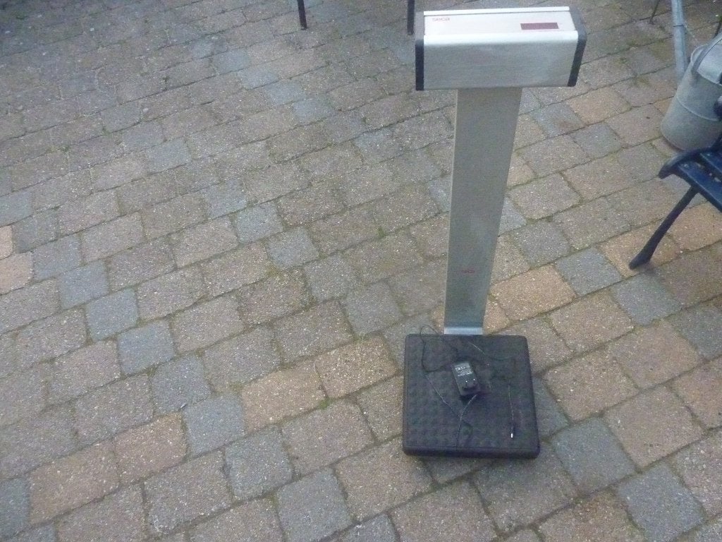 digitale kolom weegschaal weegt naukeurig met adapter, Witgoed en Apparatuur, Weegschalen, Ophalen, Gebruikt, 1 tot 500 gram, 100 kg of meer