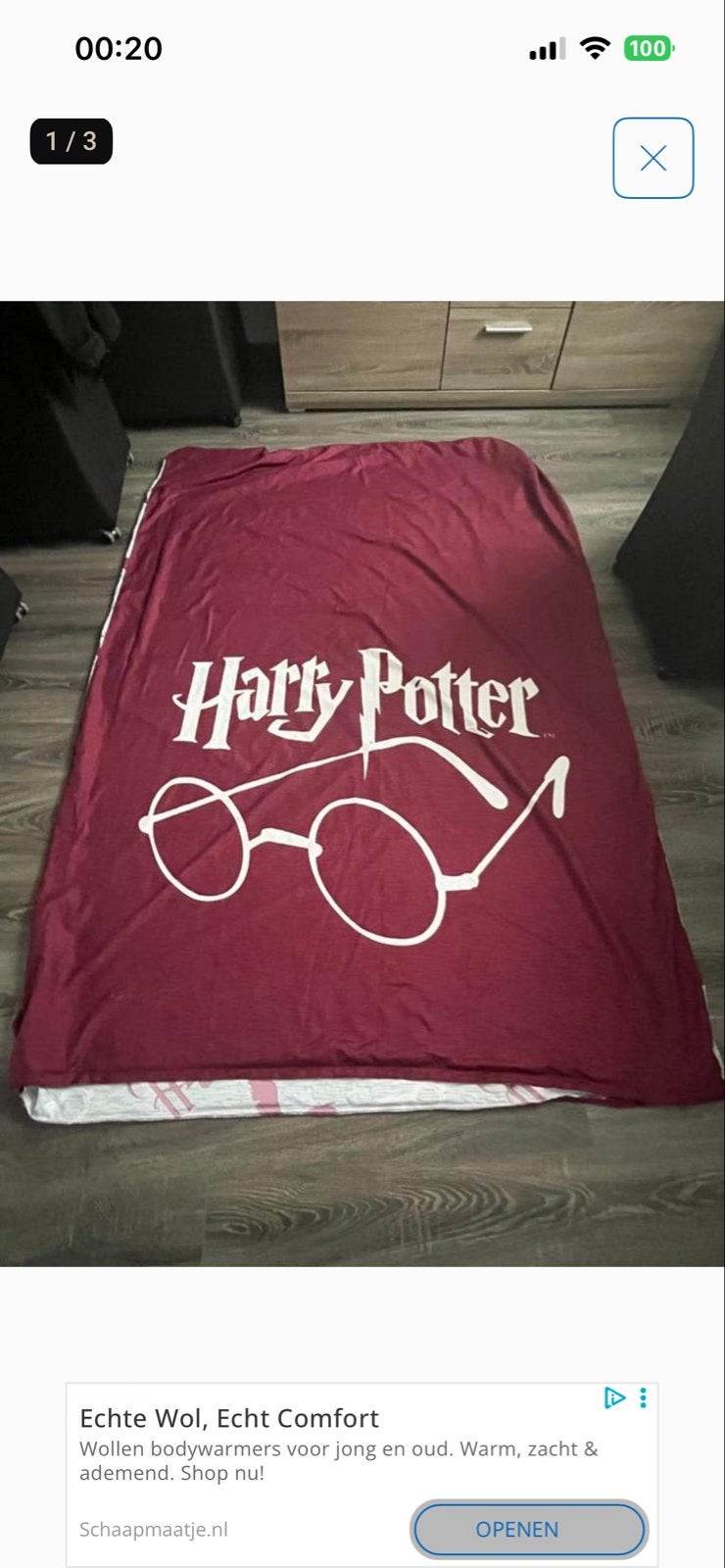 Harry Potter Dekbedovertrek - Achterkant, Eenpersoons, Meerkleurig, Dekbedovertrek, Katoen