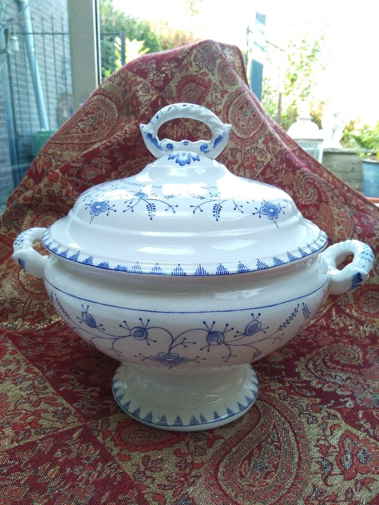 SOEP-TERRINE ca 26 cm hoog, Boch Frs, la Louviere 1900-1920, Ophalen of Verzenden