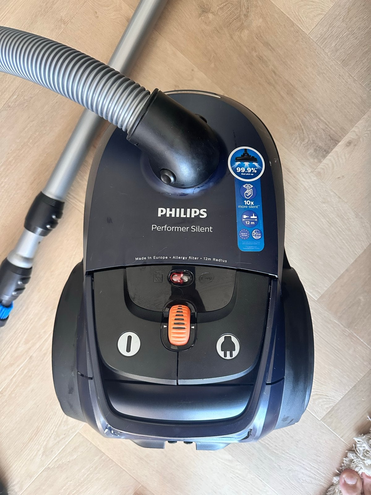 Philips Performer Silent Stofzuiger - als nieuw!, Witgoed en Apparatuur, Stofzuigers, Stofzak, Philips, Ophalen of Verzenden, Zo goed als nieuw