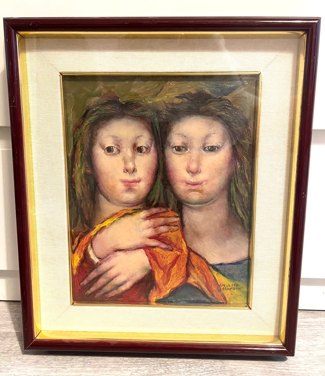 Giuseppe Ciavolino olieverf schilderij op doek Duo Donna, Ophalen of Verzenden
