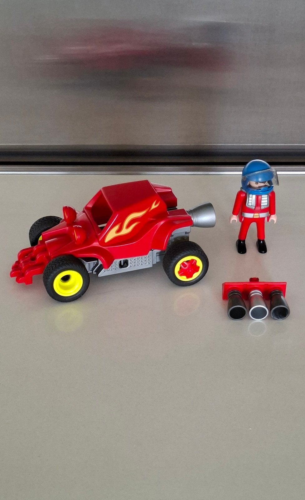 Playmobil racewagen met coureur, Gebruikt, Losse onderdelen, Voertuig, Ophalen of Verzenden