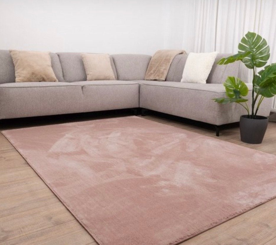 Nieuw 200x200 rose laagpolig vloerkleed in verpakking, Ophalen, Vierkant, Nieuw, 200 cm of meer