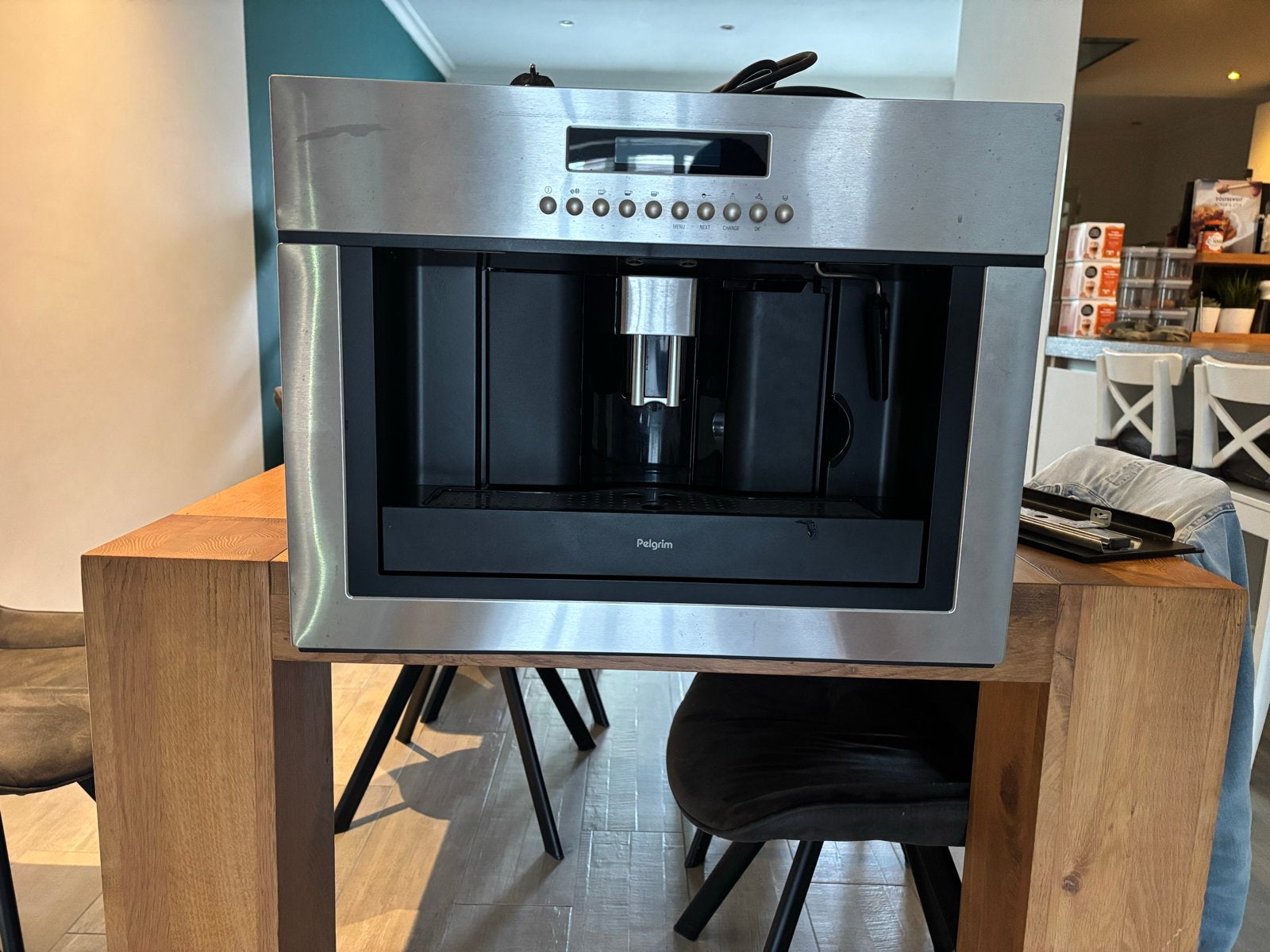 Pelgrim IKM540RVS Inbouw Koffiemachine - RVS, Gebruikt, 10 kopjes of meer, Koffiemachine, Gemalen koffie