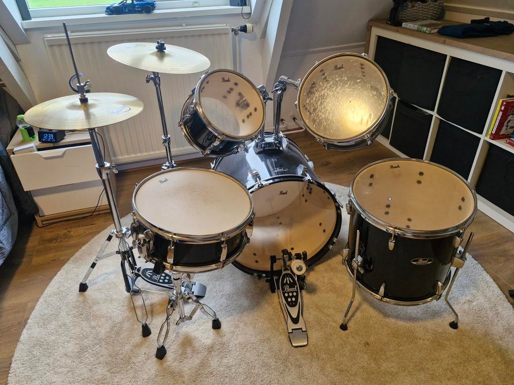 Pearl RS505C/C31 Roadshow drumstel Jet Black - Z.G.A.N., Muziek en Instrumenten, Ophalen of Verzenden, Zo goed als nieuw, Pearl