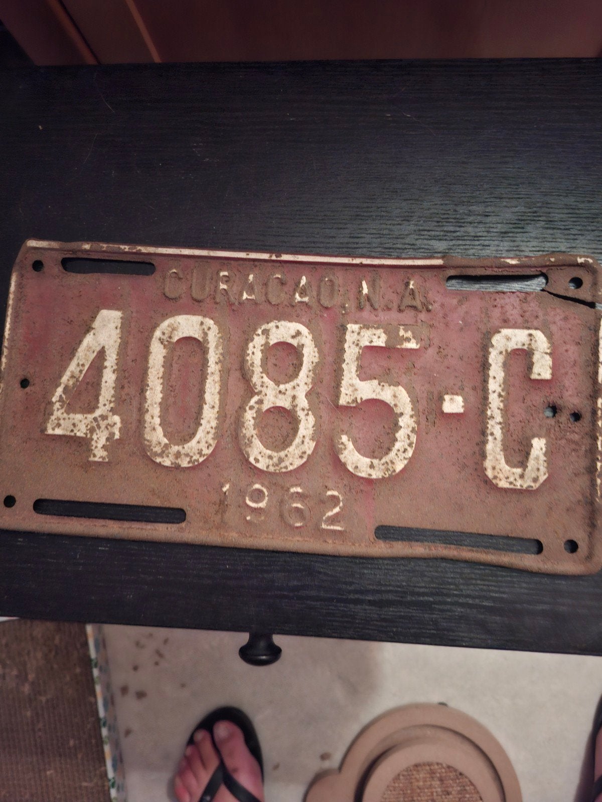 Vintage Curaçao kentekenplaat 1962 - Auto, Ophalen, Gebruikt, Auto's