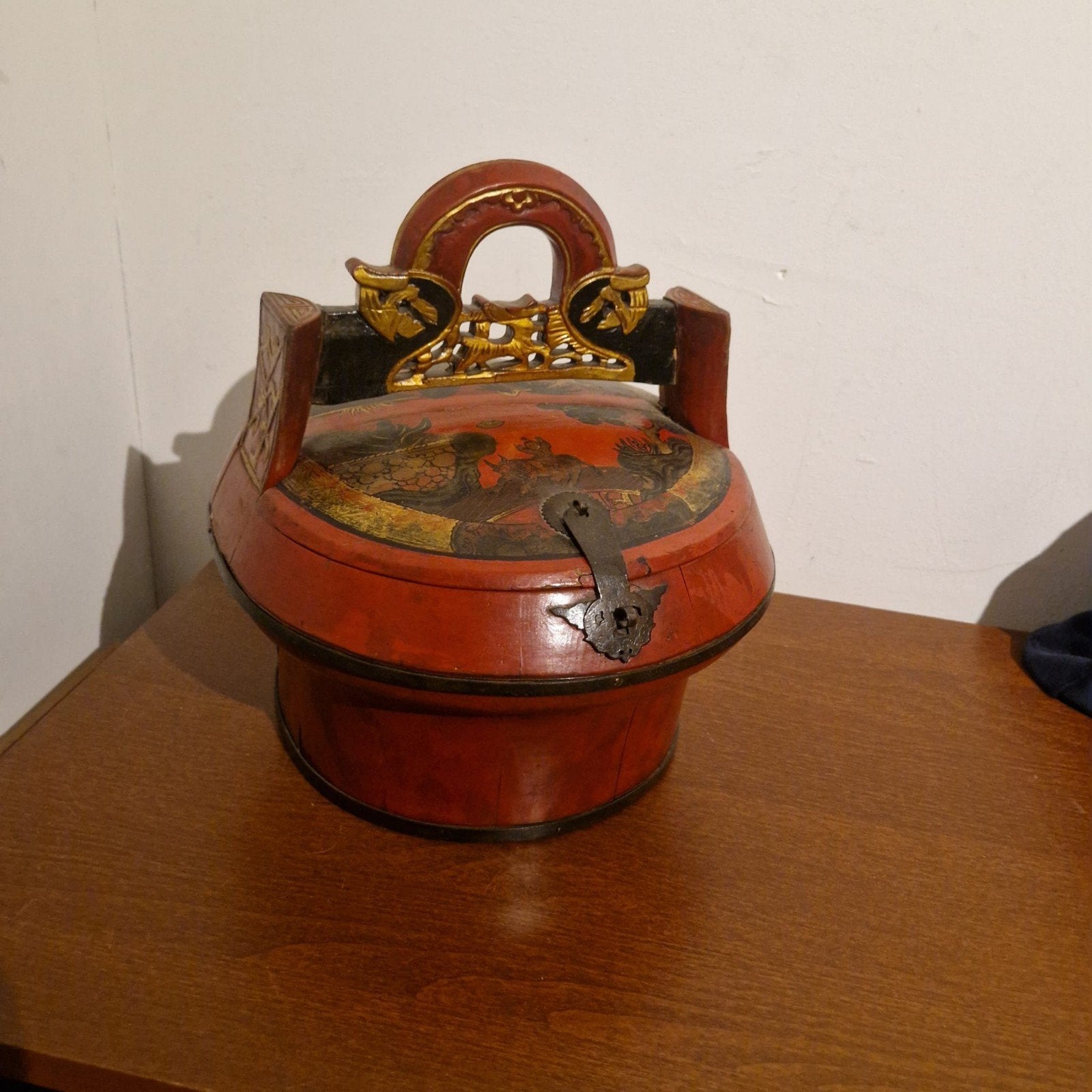 Antieke Chinese Houten Trouwmand met Rijke Decoratie, Ophalen of Verzenden