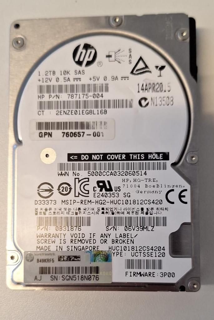 67 x 0B31876-3PAR HPE 3PAR 1.2TB SAS 6G 10K SFF HDD, Intern, SAS, Verzenden, Server