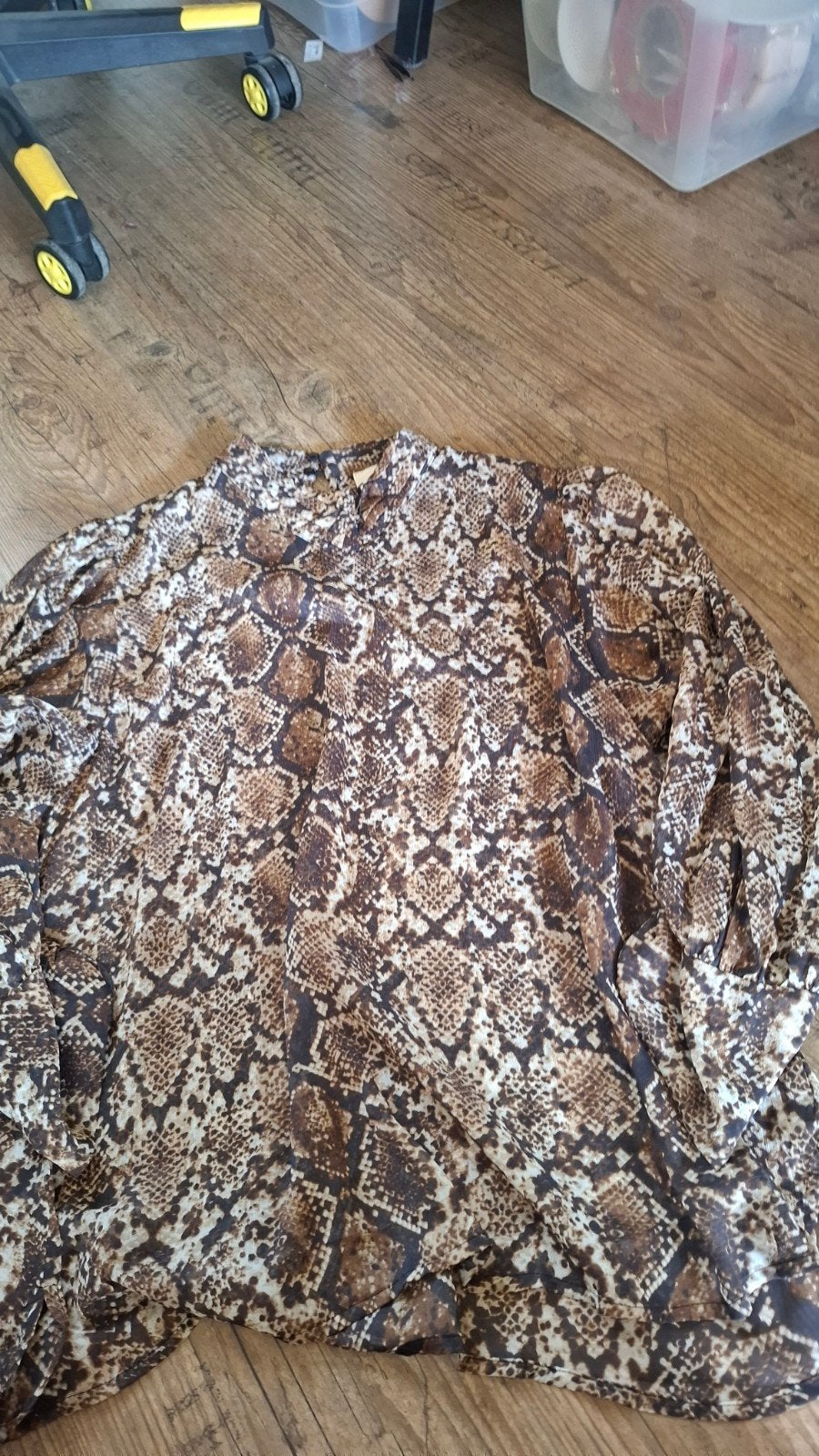 Shoeby Blouse met Slangenprint - Maat 3XL, Bruin, Maat 46/48 (XL) of groter, Ophalen of Verzenden, Zo goed als nieuw