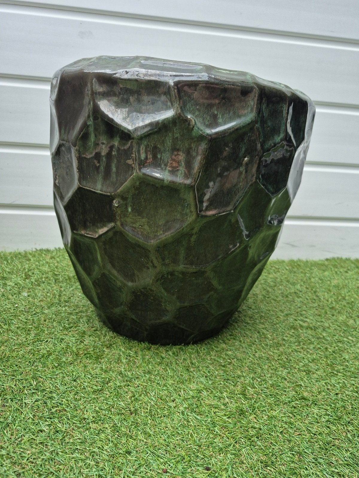 Grote groene bloempot van TS Ceramics, Ophalen, Gebruikt, 40 cm of meer, Rond