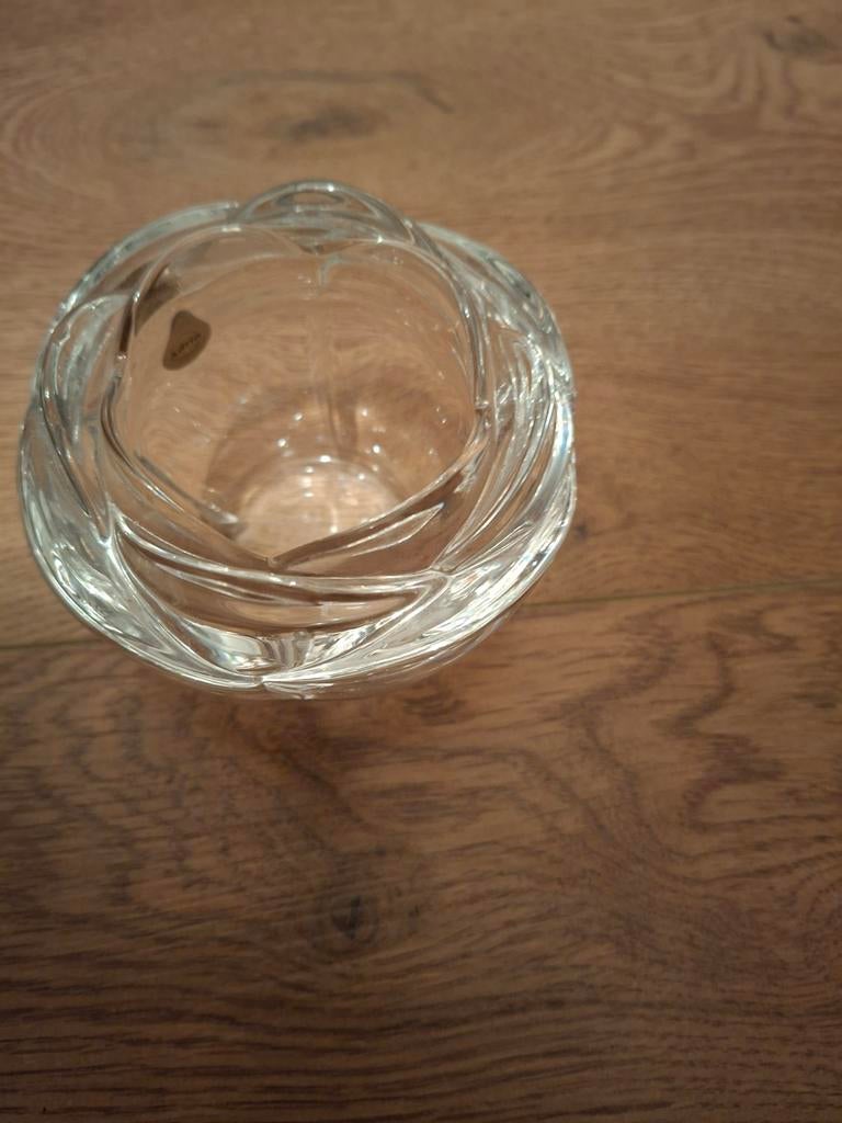 Kristal glas objecten, waxinelichtjes en mandje, Antiek en Kunst, Antiek | Glas en Kristal, Ophalen of Verzenden