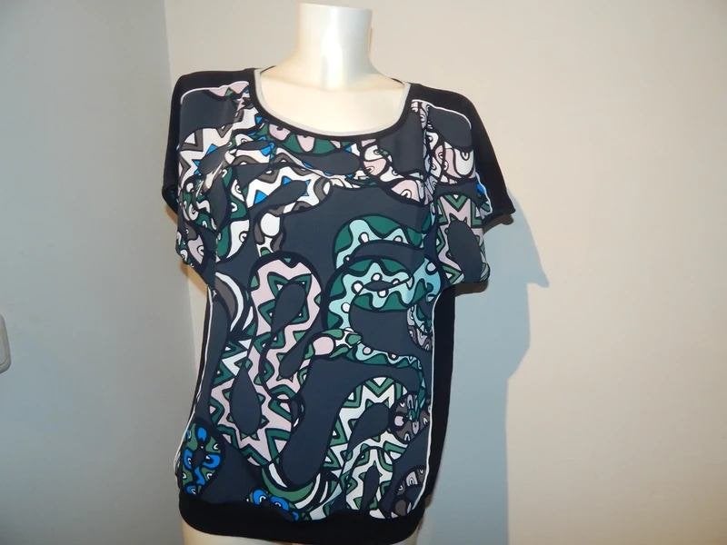 Marccain baggy shirt oversized aparte print kleuren N3, Kleding | Dames, T-shirts, Maat 38/40 (M), Zo goed als nieuw, Korte mouw