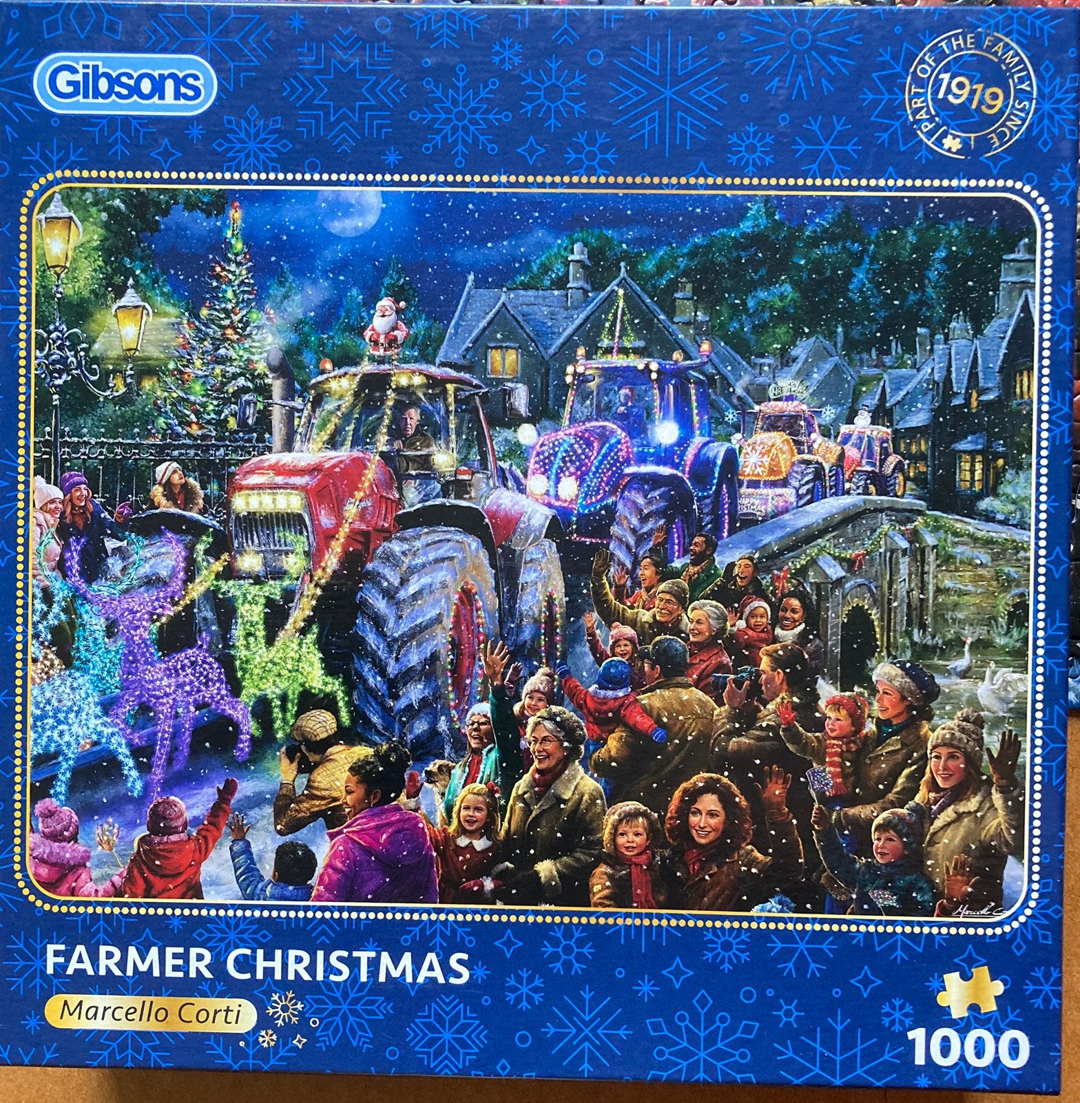 Gibsons 1000🧩 Farmer Christmas, Ophalen of Verzenden, 500 t/m 1500 stukjes, Zo goed als nieuw, Legpuzzel