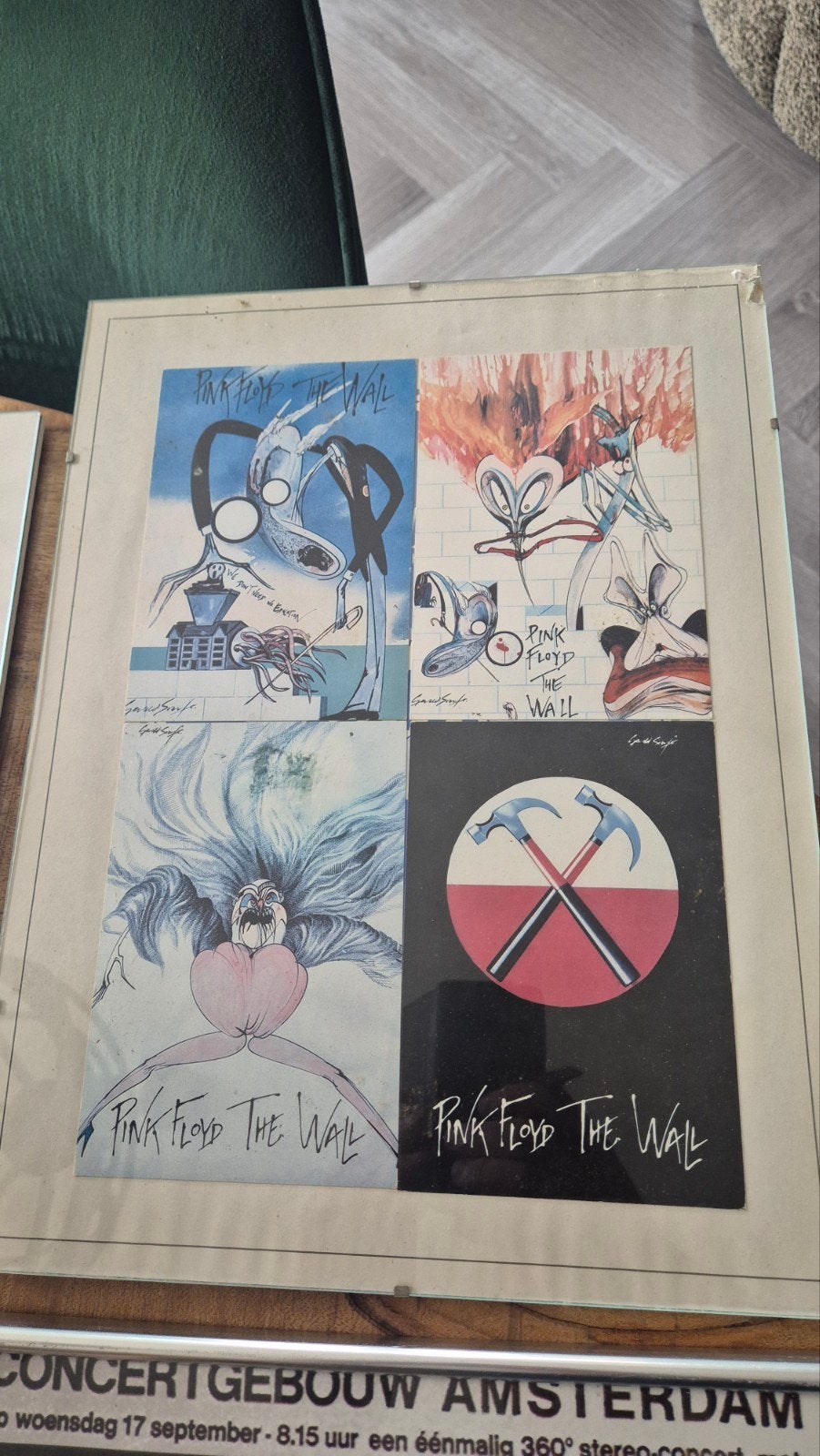 Pink Floyd The Wall en concertposters, Ophalen, Met lijst, A1 t/m A3, Muziek