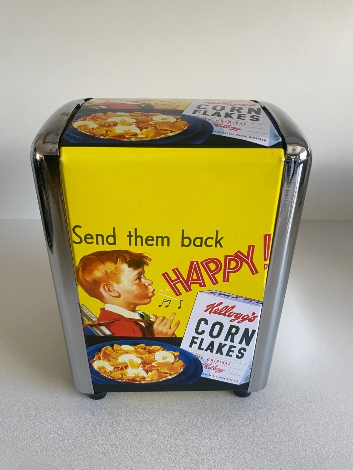 Servethouder van Kellogg’s Corn Flakes, Overige typen, Geel, Ophalen of Verzenden, Zo goed als nieuw
