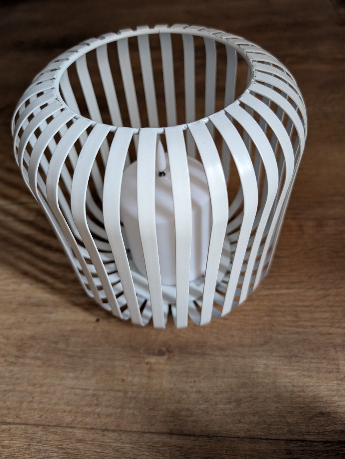 LIVARNO home LED Lantaarn - Wit Metaal, Ophalen, Wit, Zo goed als nieuw, Metaal