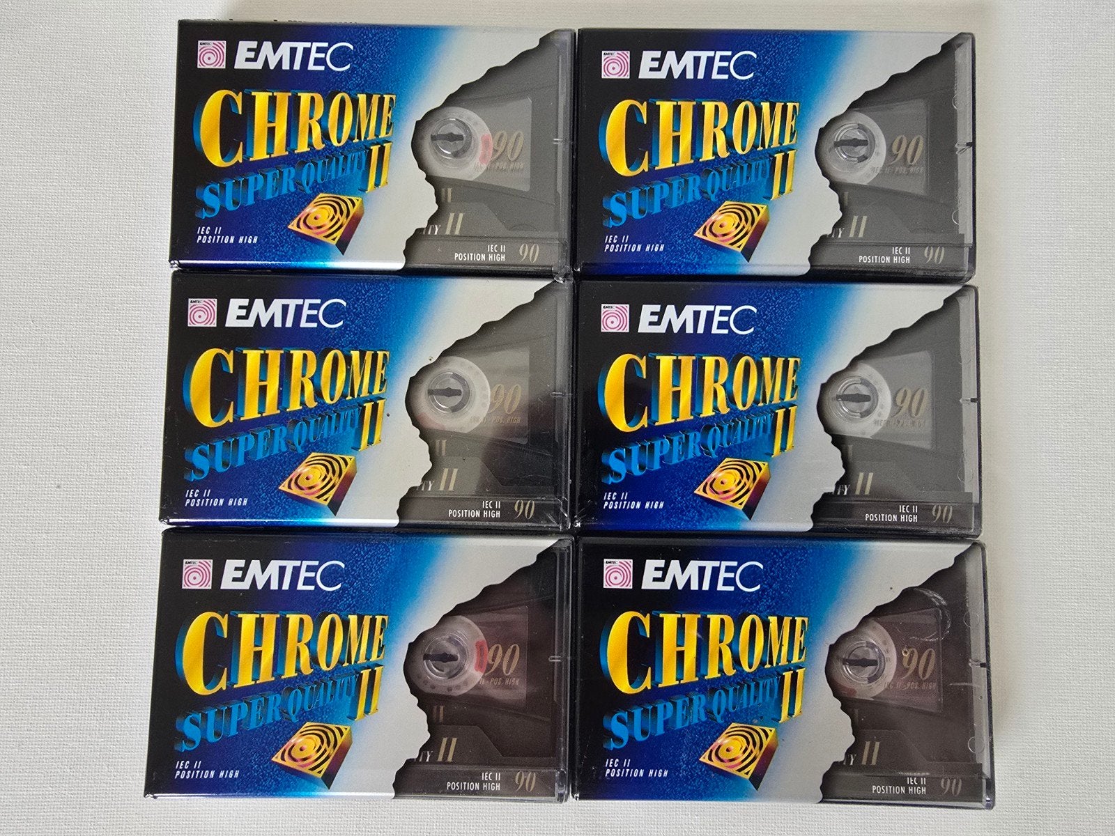 6 EMTEC CHROME CASSETTEBANDJES, 2 t/m 25 bandjes, Overige genres, Ophalen of Verzenden, Nieuw in verpakking