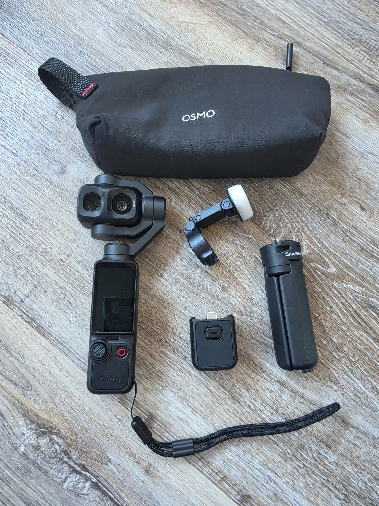 DJI Osmo Pocket 4P (Pro) Zwart (+ optionele ND-filter kit), Minder dan 8x, Zo goed als nieuw, Ingebouwde lamp, Geheugenkaart