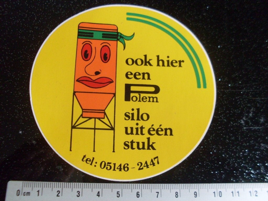 sticker ook hier een Polem silo uit één stuk logo, Verzenden, Zo goed als nieuw, Bedrijf of Vereniging
