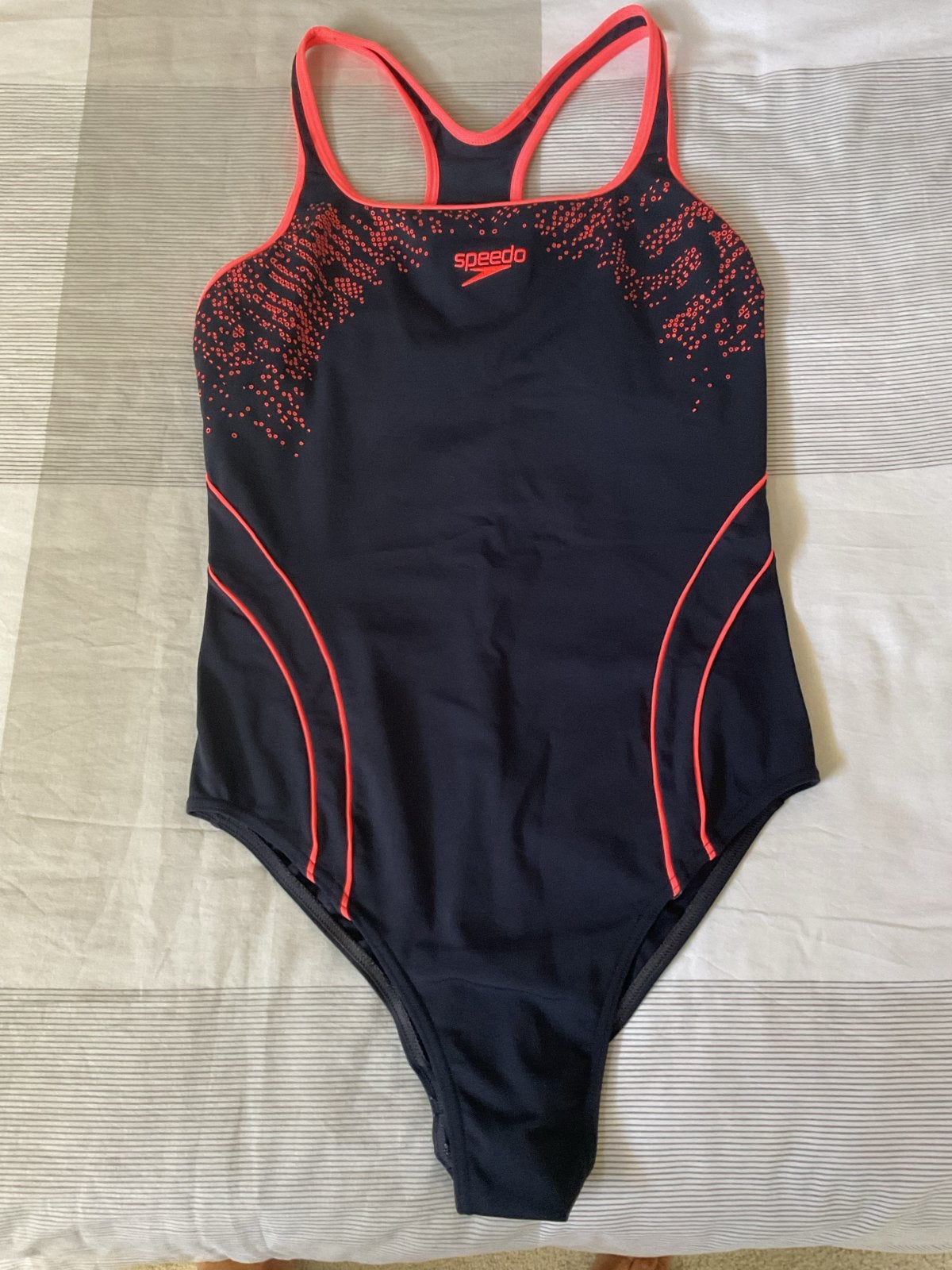 Speedo Endurance Badpak Zwart Oranje Maat 40, Ophalen of Verzenden, Gedragen, Zwart, Badpak