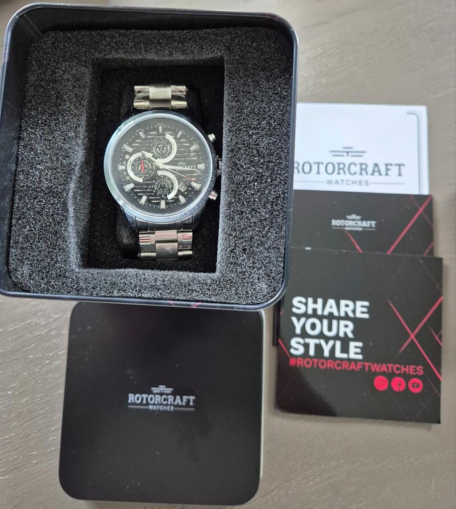 Nieuw Rotorcraft stalen herenhorloge, Overige merken, Staal, Staal, Polshorloge